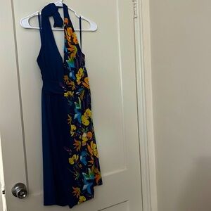 apt 9 backless blue floral dress size: M